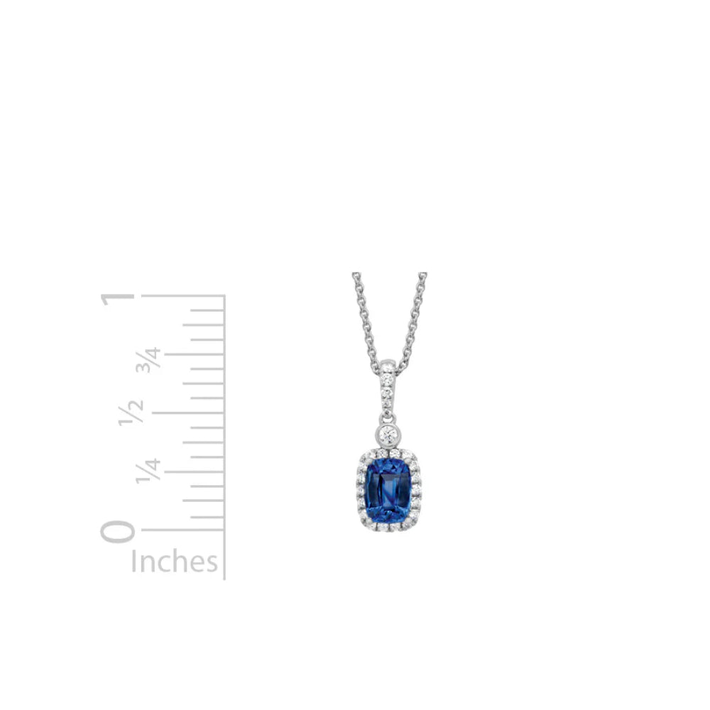 14k Sapphire and Diamond Pendant Necklace