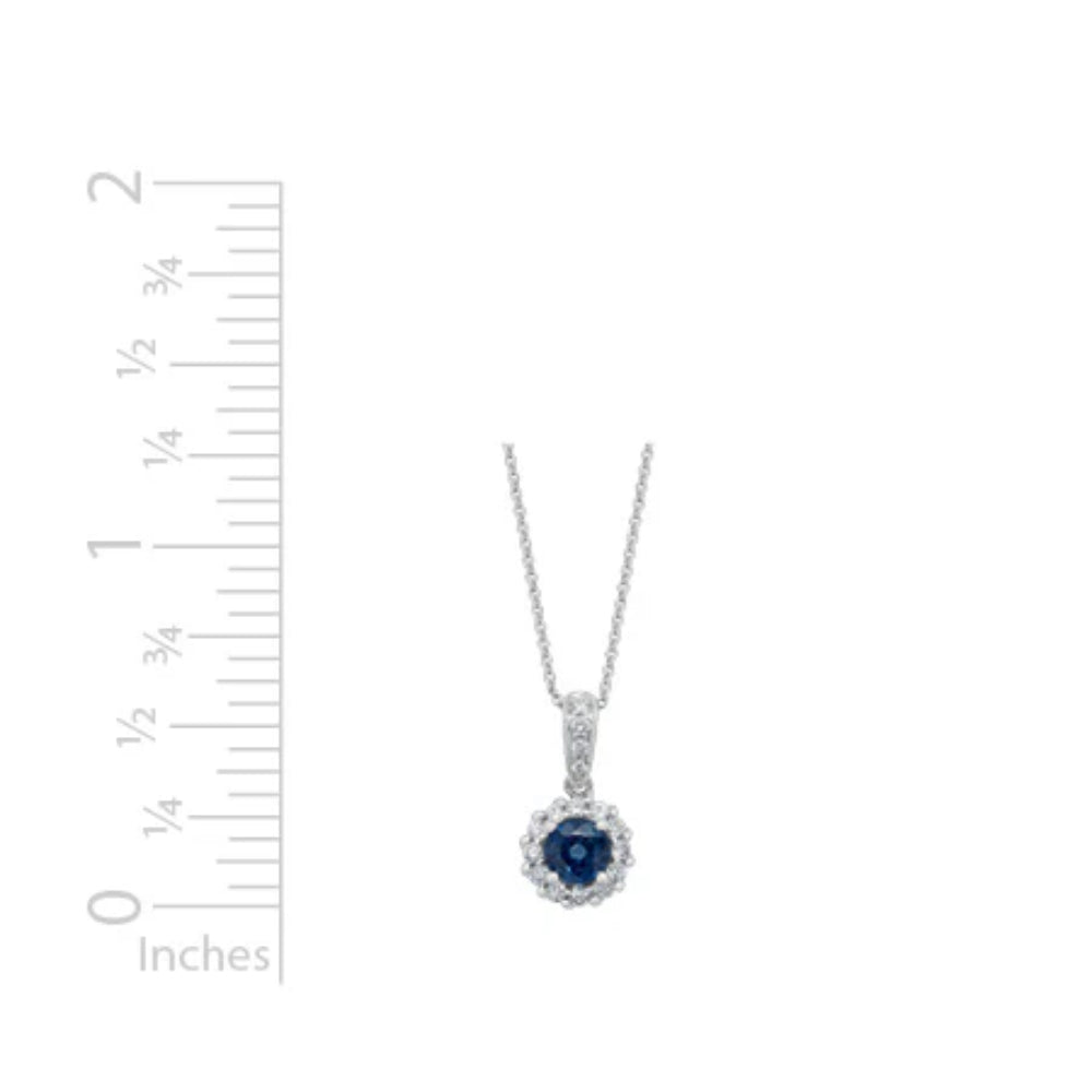14k Sapphire and Diamond Pendant Necklace