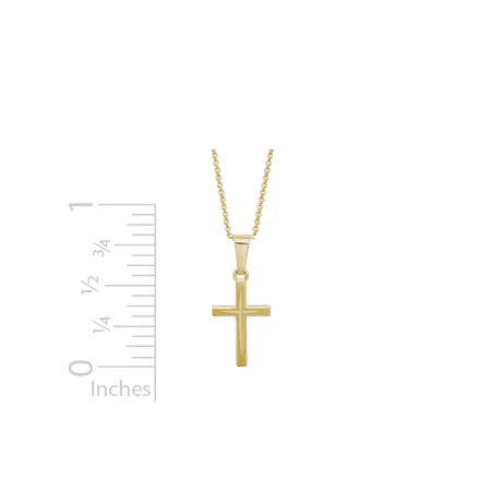 14k Yellow Gold Cross Pendant Necklace