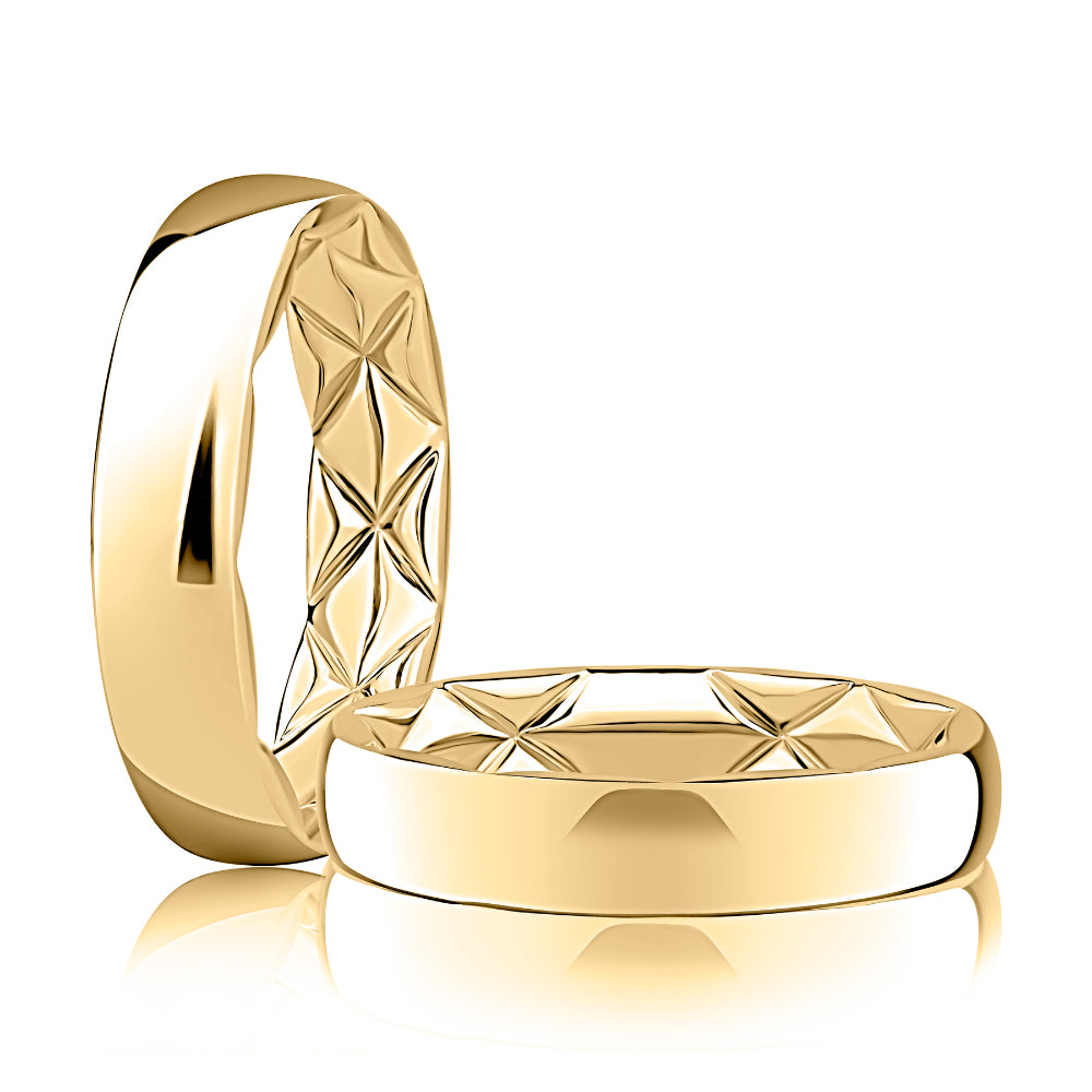 A Jaffe 14k Gold 5mm Classic Quilted Wedding Band
