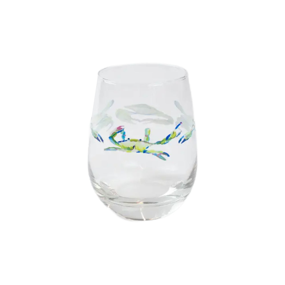 Kim Hovell Art Wine Glass - Bay Blues