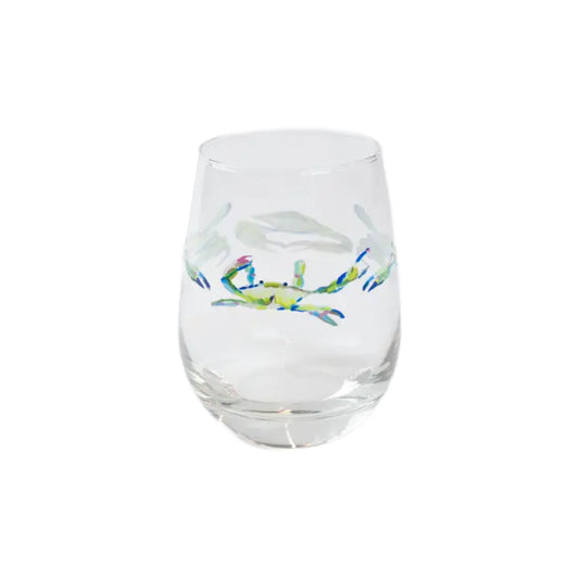 Kim Hovell Art Wine Glass - Bay Blues