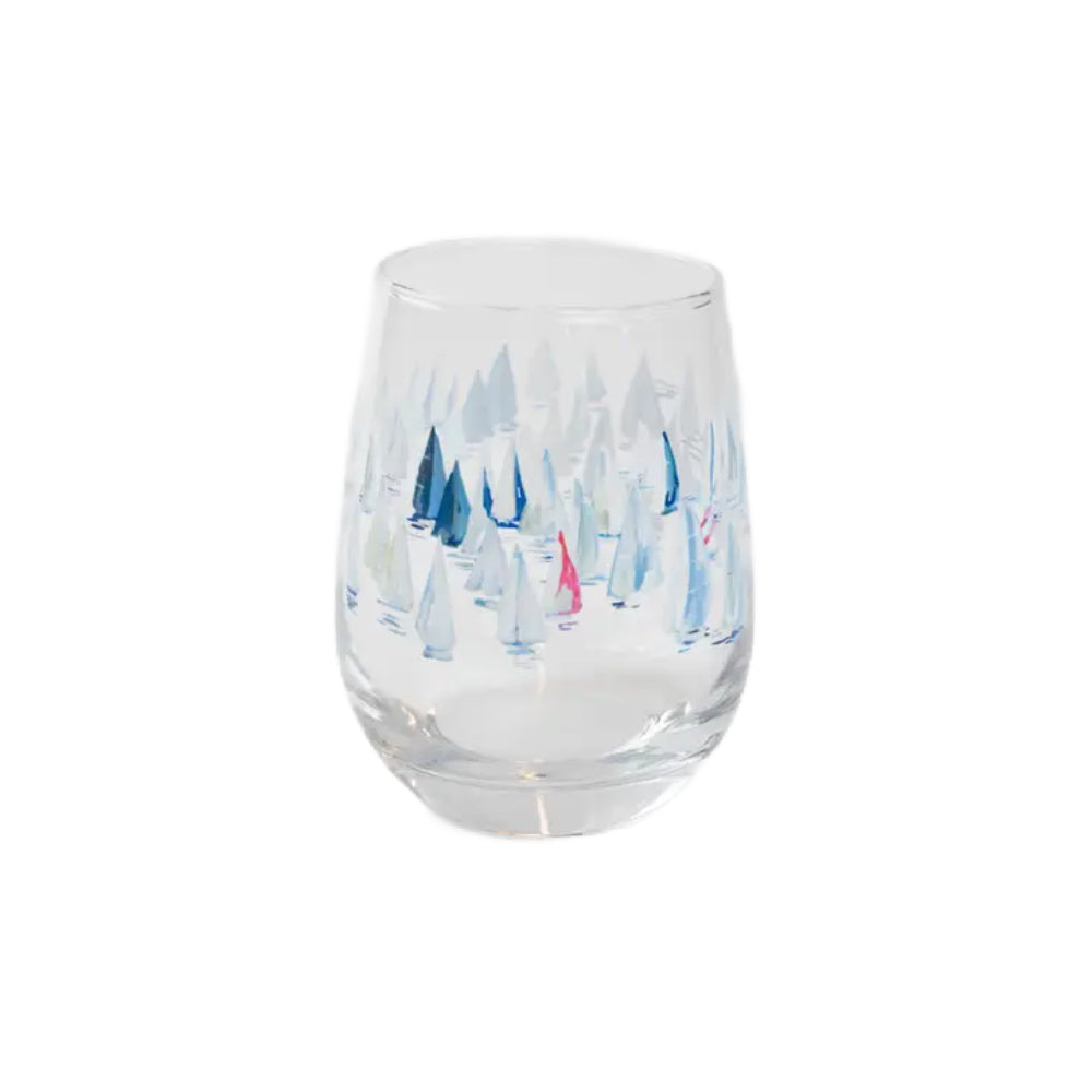 Kim Hovell Art Wine Glass - Race Day