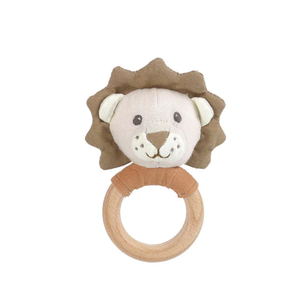 Mon Ami Safari Swaddle & Lion Rattle Gift Set