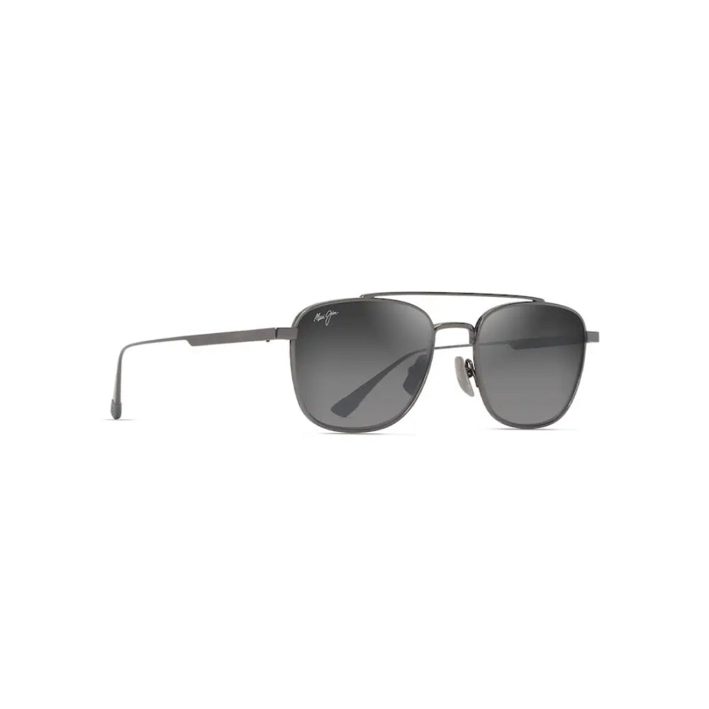 Maui Jim KAHANA Polarized Aviator Sunglasses - Shiny Dark Rhthenium