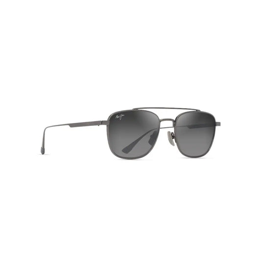 Maui Jim KAHANA Polarized Aviator Sunglasses - Shiny Dark Rhthenium