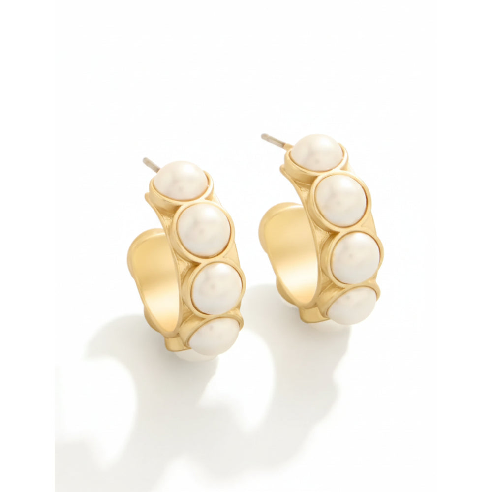 Spartina Anna Petite Pearl Hoop Earrings