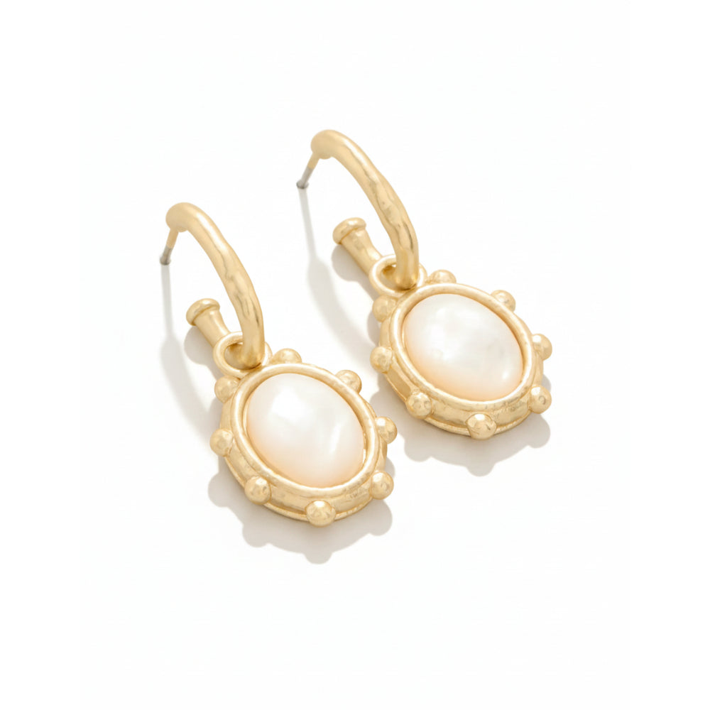 Spartina Mercer House Drop Hoop Earrings - Mother-of-Pearl