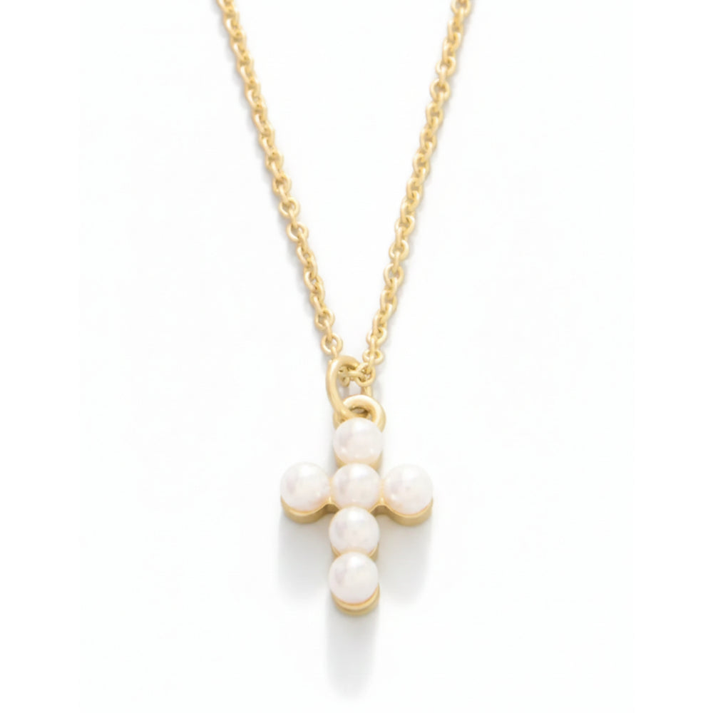 Spartina Sea La Vie Necklace 18" - Faith/Pearl Cross