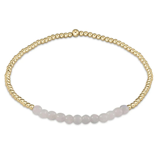 enewton 6.25" Gold Bliss Gemstone 2mm Bead Bracelet - Moonstone