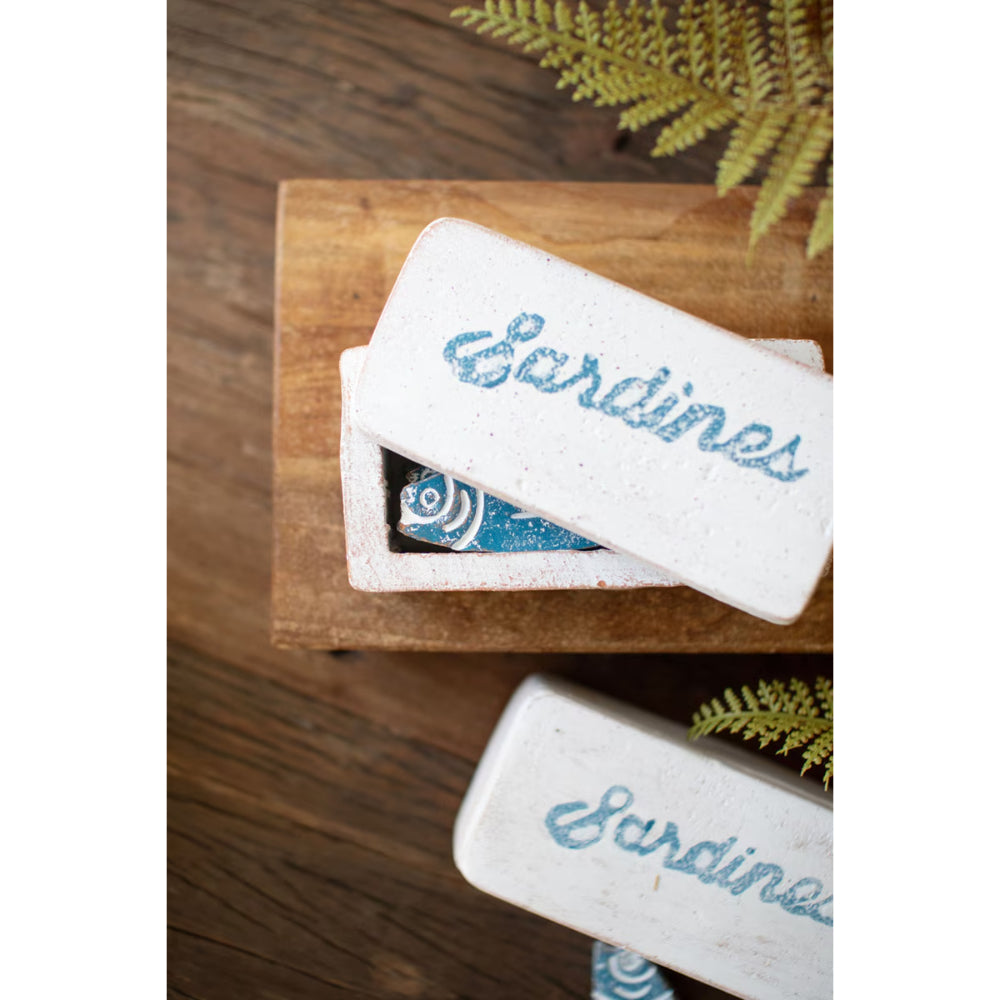 Kalalou Painted Clay Sardines in a Box