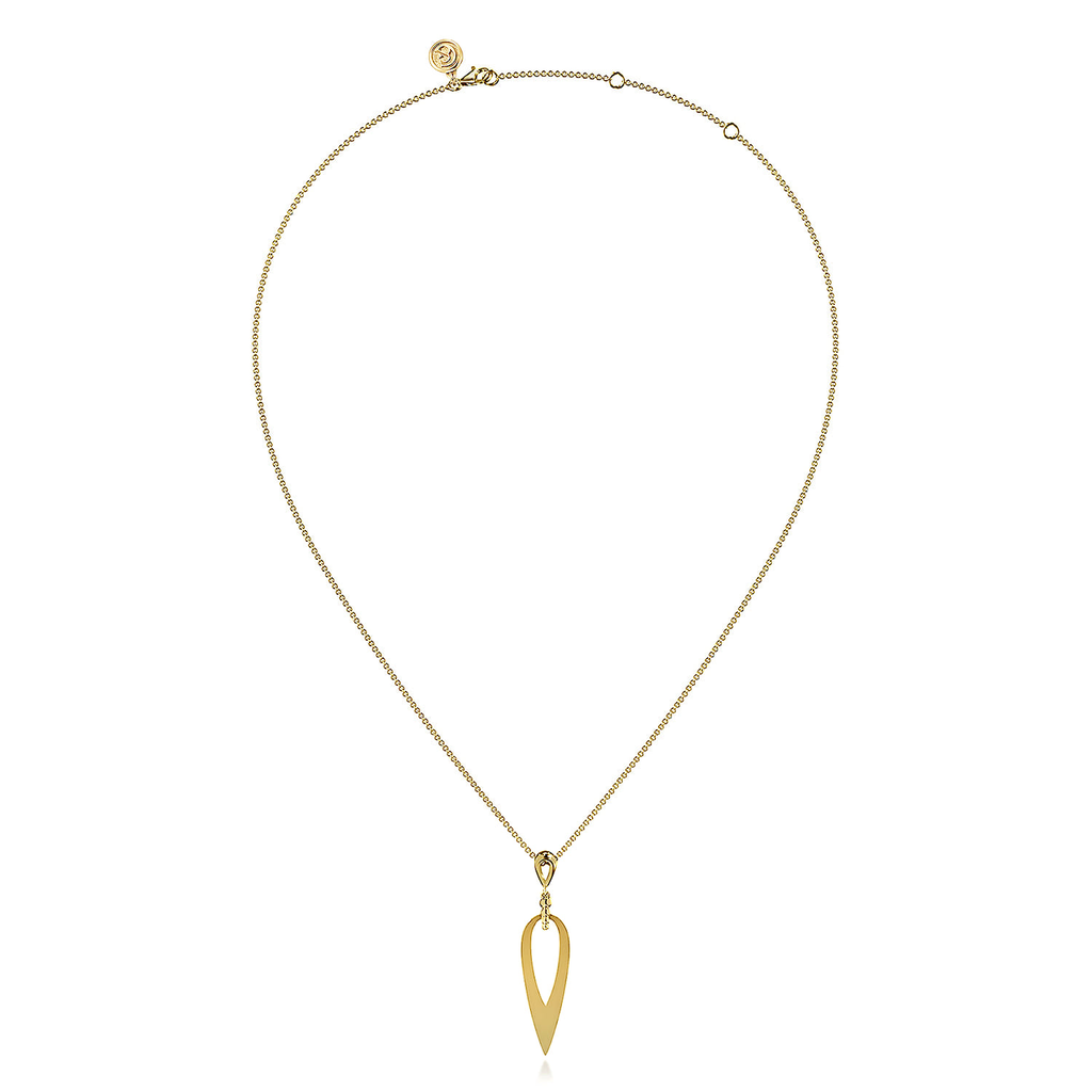 gold pendant necklace on white background