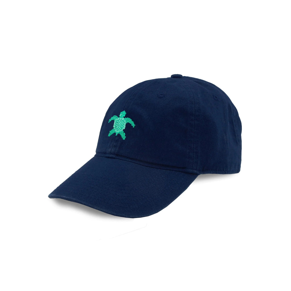 Smathers & Branson Sea Turtle Needlepoint Hat (Navy)