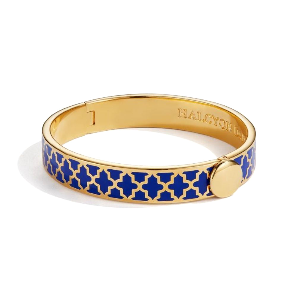 Halcyon Days 1cm Agama Gold Hinged Enamel Bangle
