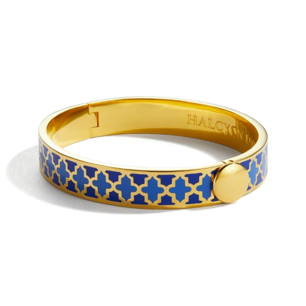 Halcyon Days 1cm Agama Gold Hinged Enamel Bangle