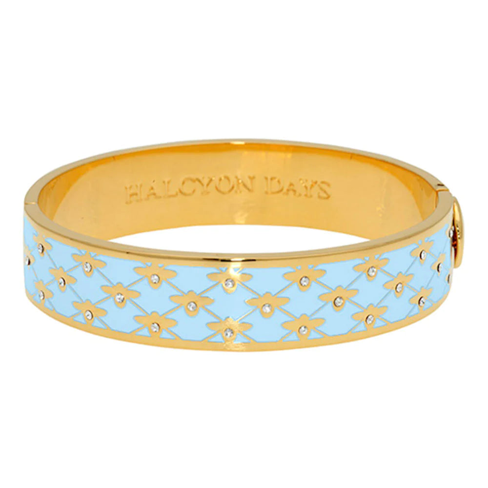 Blue and Gold Hinged Bangle