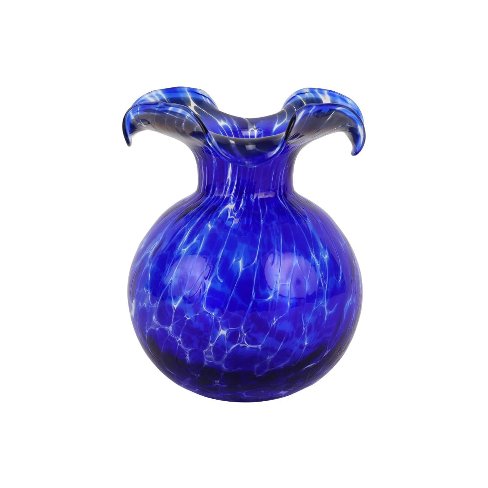 Vietri Hibiscus Glass Cobalt Tortoiseshell Fluted Vase – Smyth