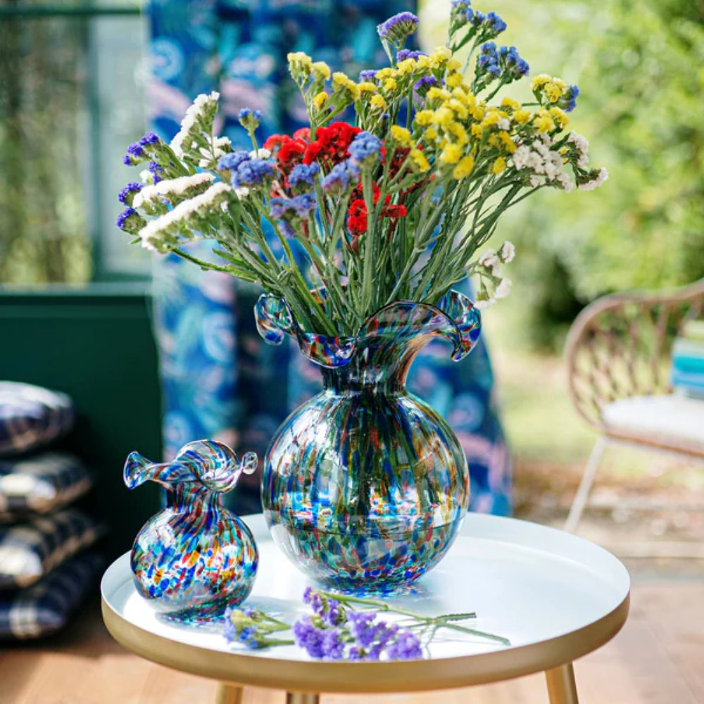 Vietri Hibiscus Glass Carnevale Bud Vase