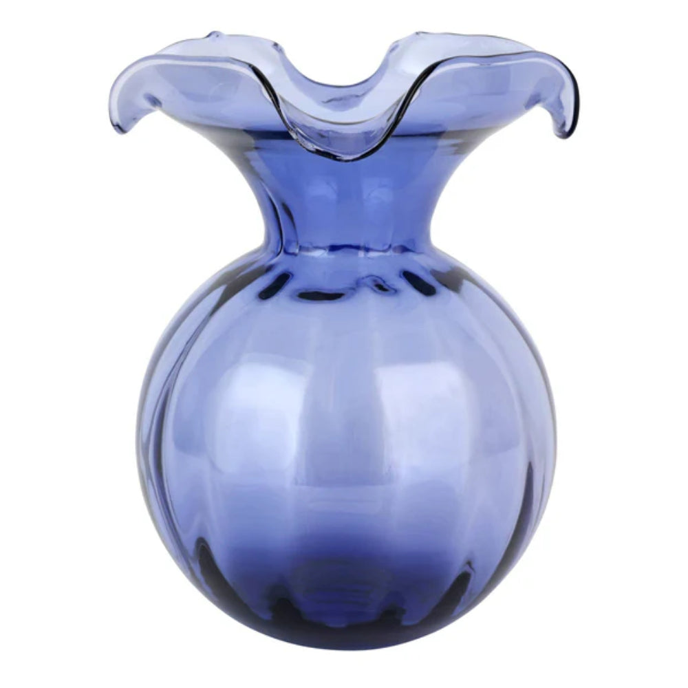 Vietri Hibiscus Glass Indigo Medium Fluted Glass