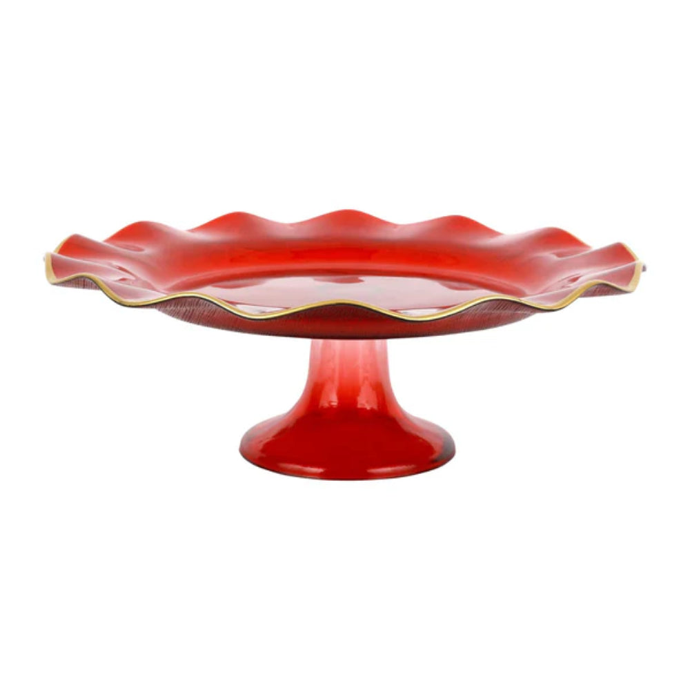Vietri Holiday Glass Cake Stand