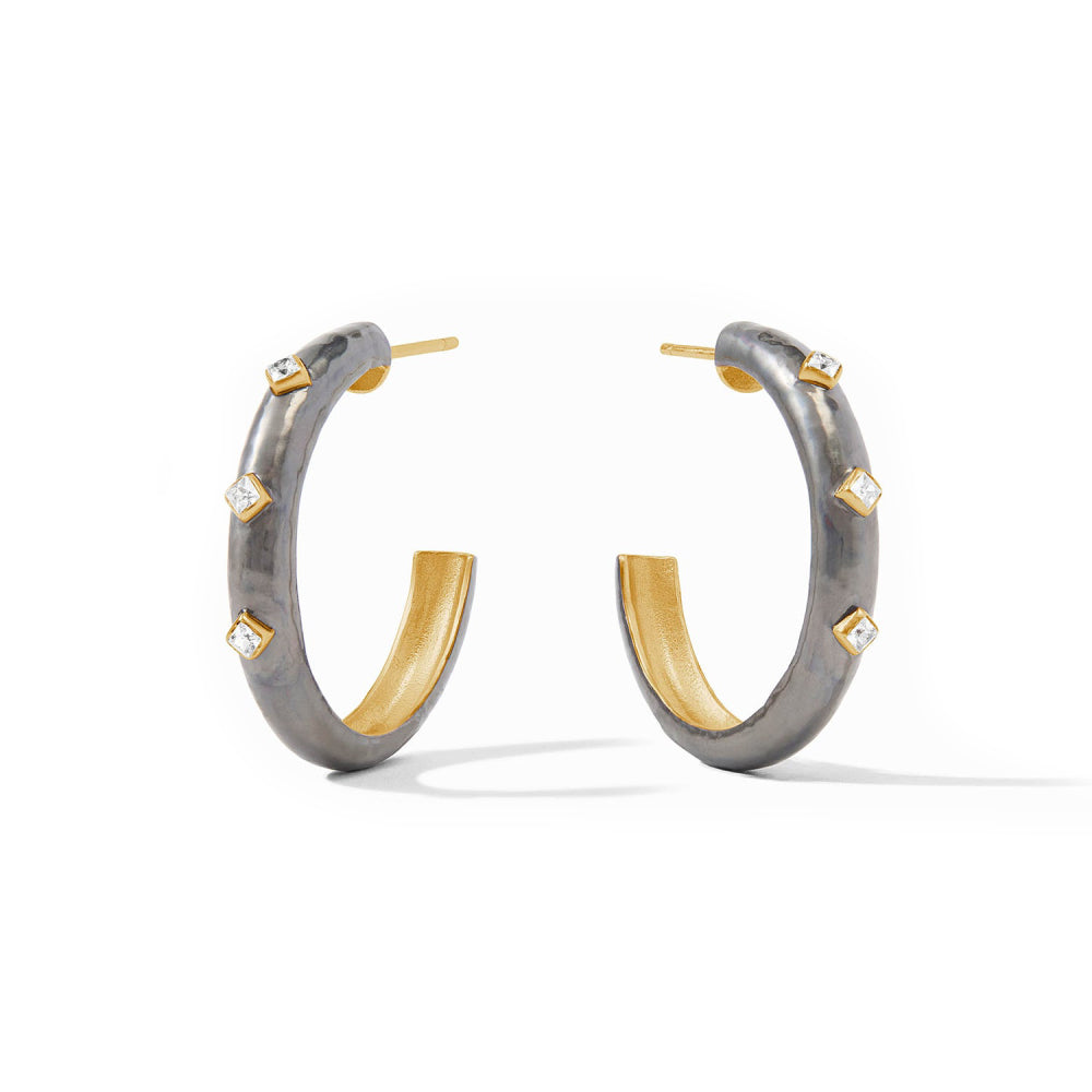 Julie Vos Mixed Metal Noel Stone Hoop Earrings