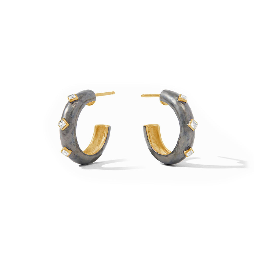 Julie Vos Mixed Metal Noel Stone Hoop Earrings