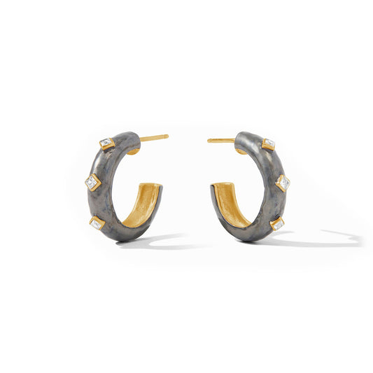 Julie Vos Mixed Metal Noel Stone Hoop Earrings