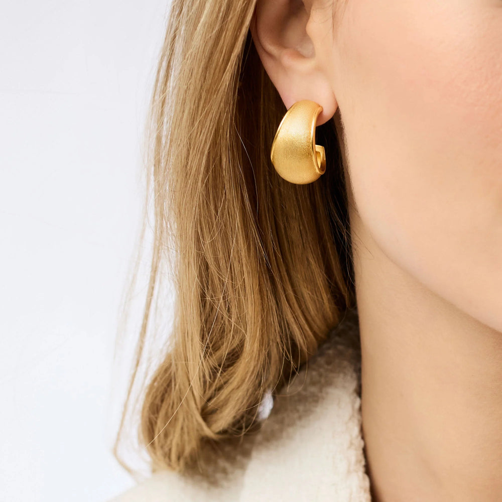 Julie Vos Gold Cobblestone Statement Hoop Earrings