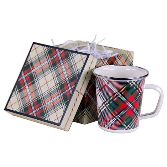 Golden Rabbit Highland Plaid Mug Gift Box
