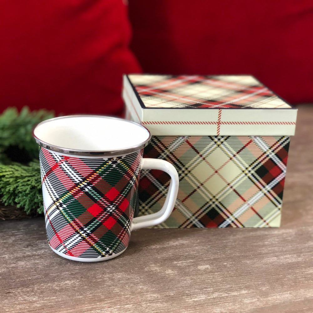 Golden Rabbit Highland Plaid Mug Gift Box