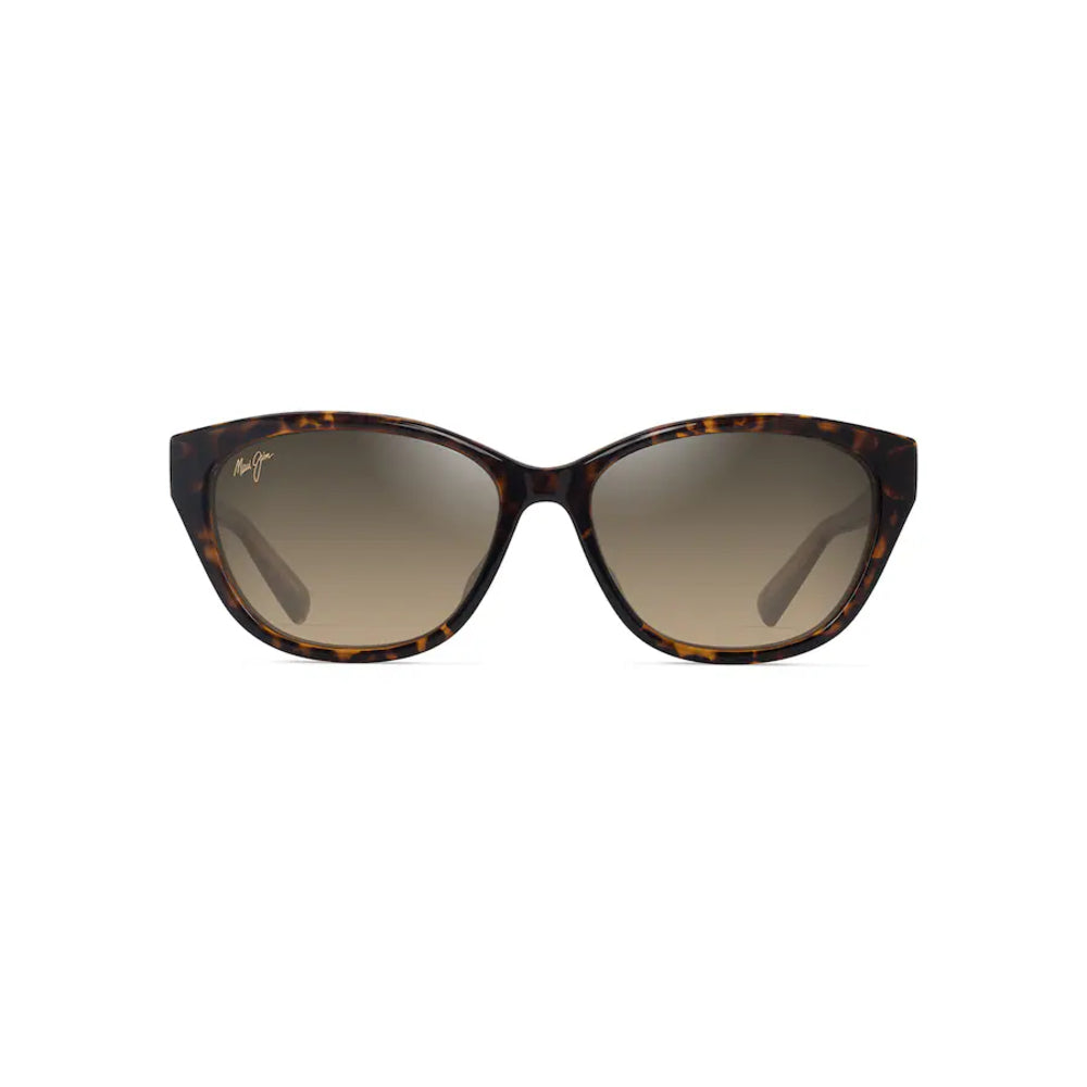Rays Bay cat-eye sunglasses with a dark brown tortoiseshell frame and gradient brown lenses, shown against a plain white background.
