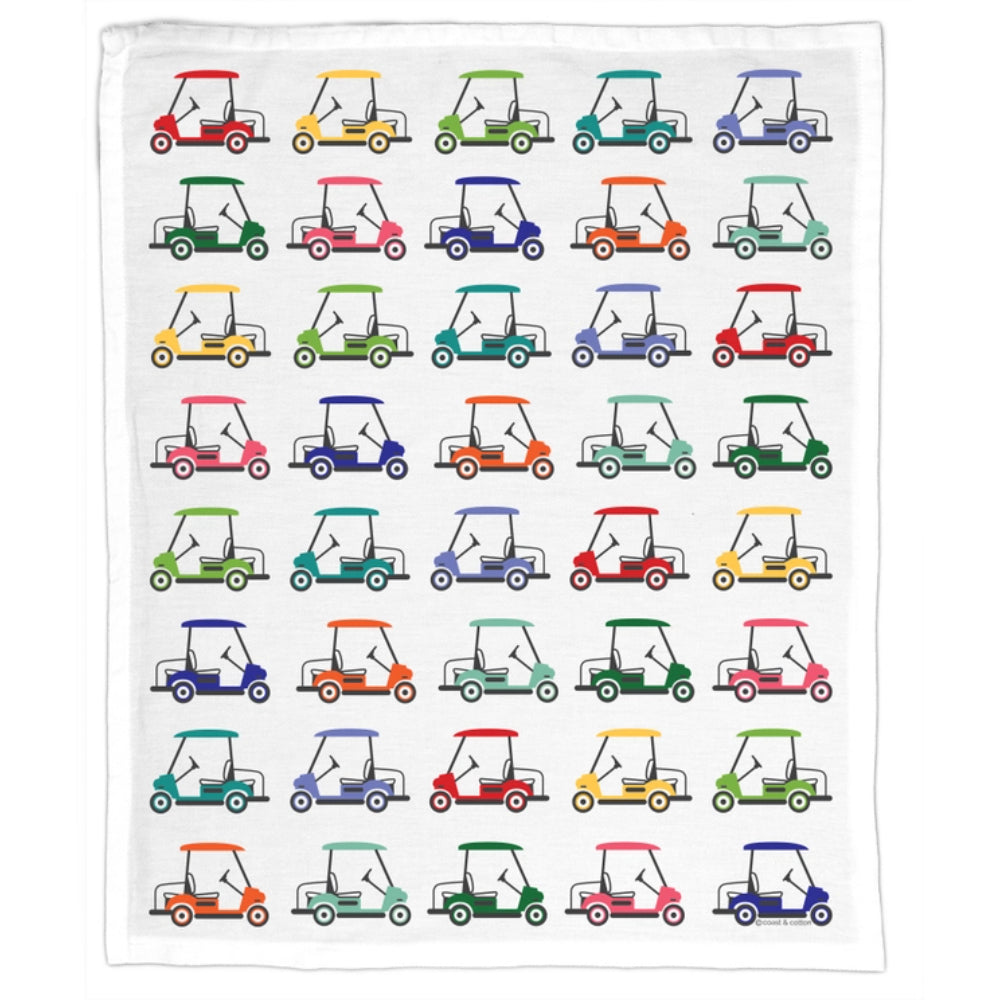 Coast and Cotton Golf Carts Organic Cotton Tea Towel