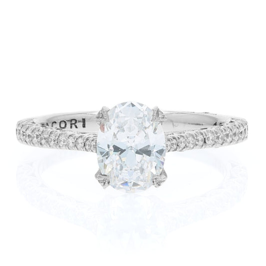 Tacori 18k Gold Petite Crescent Oval Diamond Engagement Ring
