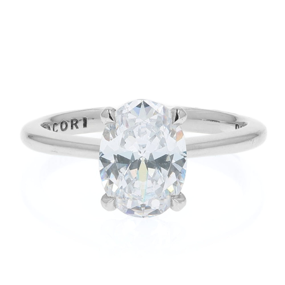 Tacori Platinum Founder's Collection Oval Diamond Hidden Halo Engagement Ring