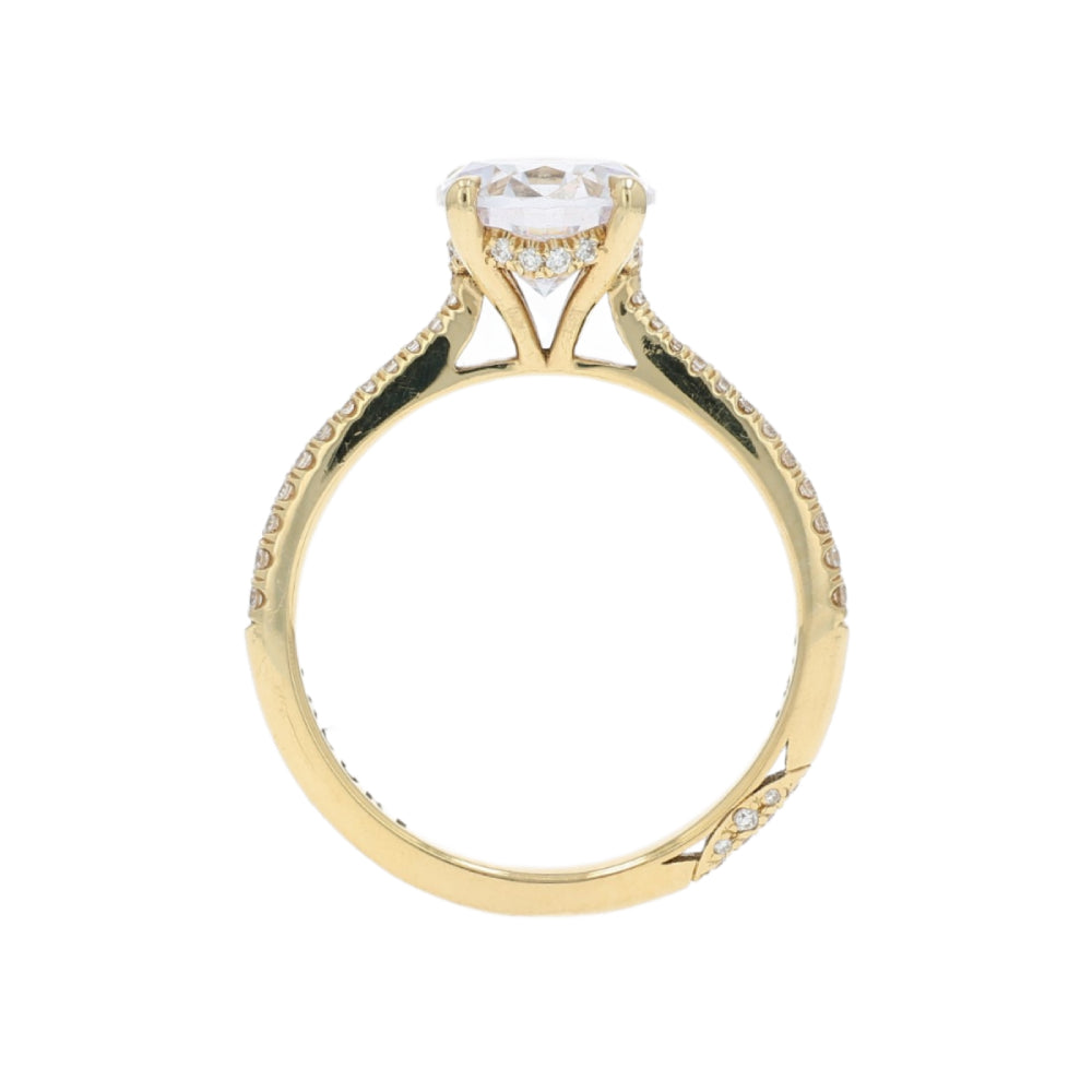Tacori 18k Gold Founder's Collection Round Diamond Halfway Engagement Ring
