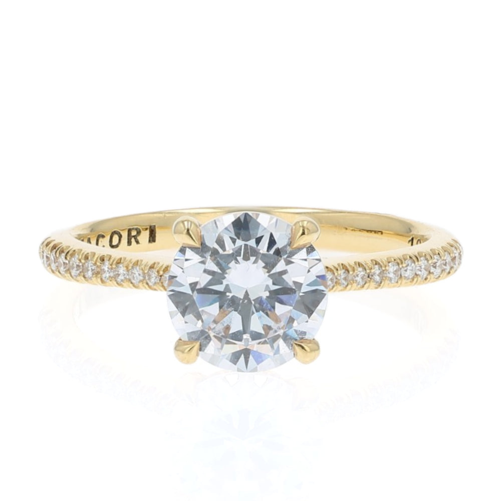 Tacori 18k Gold Founder's Collection Round Diamond Halfway Engagement Ring