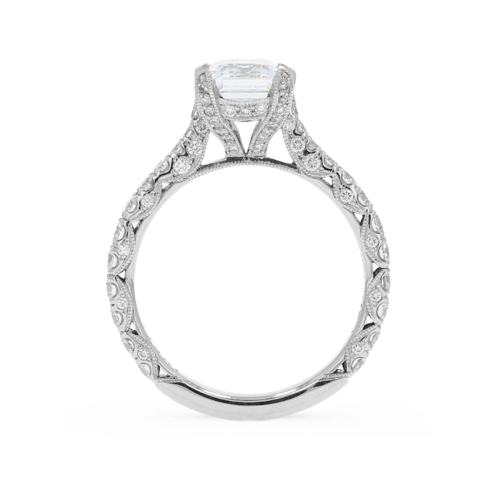 Tacori Platinum RoyalT Collection Emerald Cut Diamond Solitaire Engagement Ring