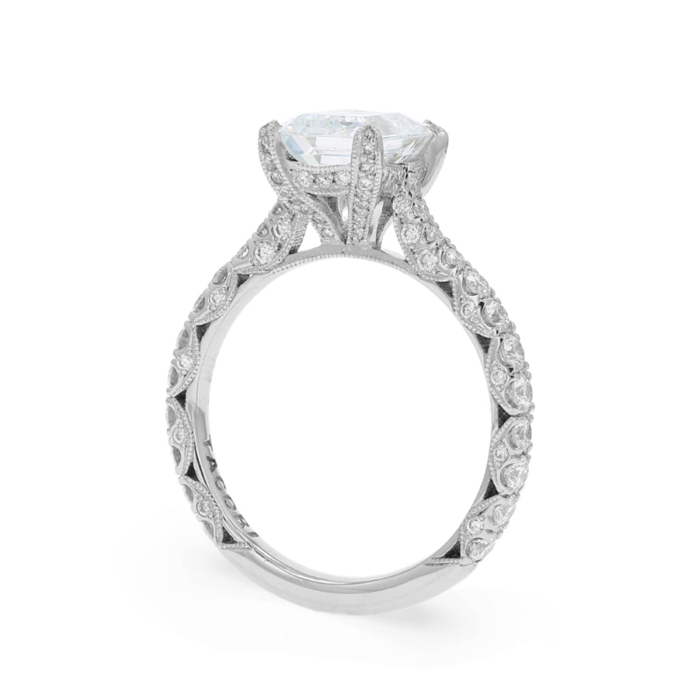 Tacori Platinum RoyalT Collection Emerald Cut Diamond Solitaire Engagement Ring