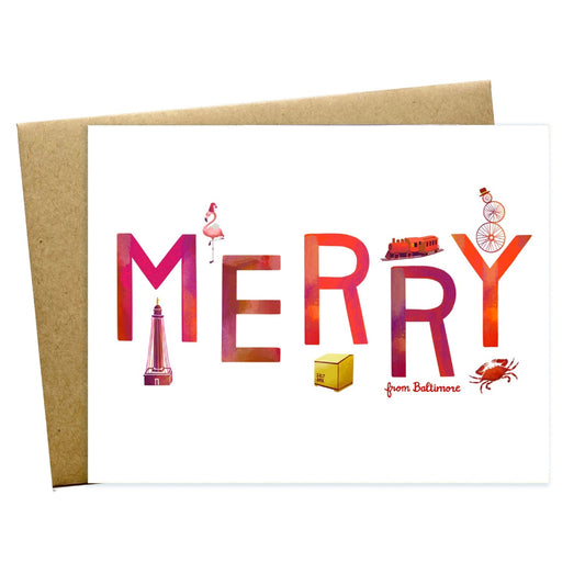 Merry from Baltimore Blank Christmas Card