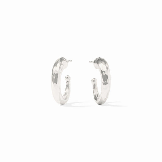 Julie Vos Silver Hammered Hoop Earring