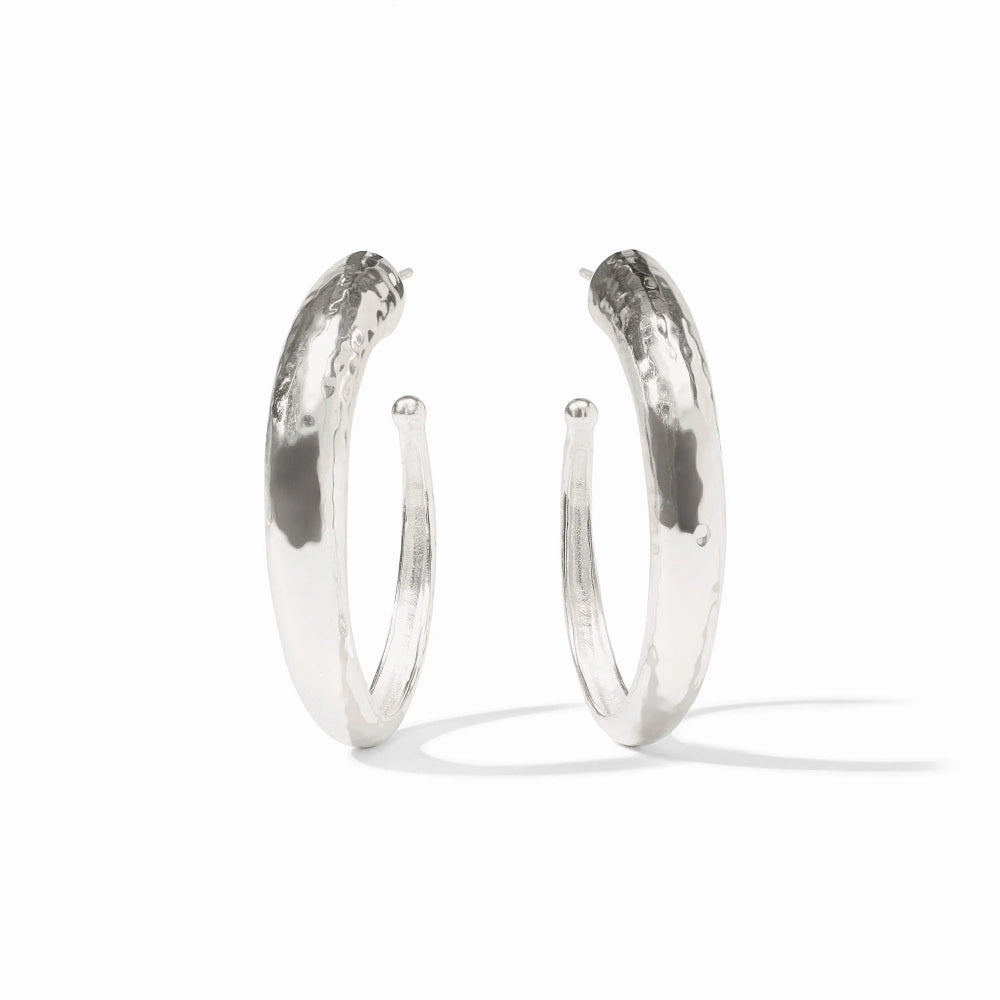 Julie Vos Silver Hammered Hoop Earring
