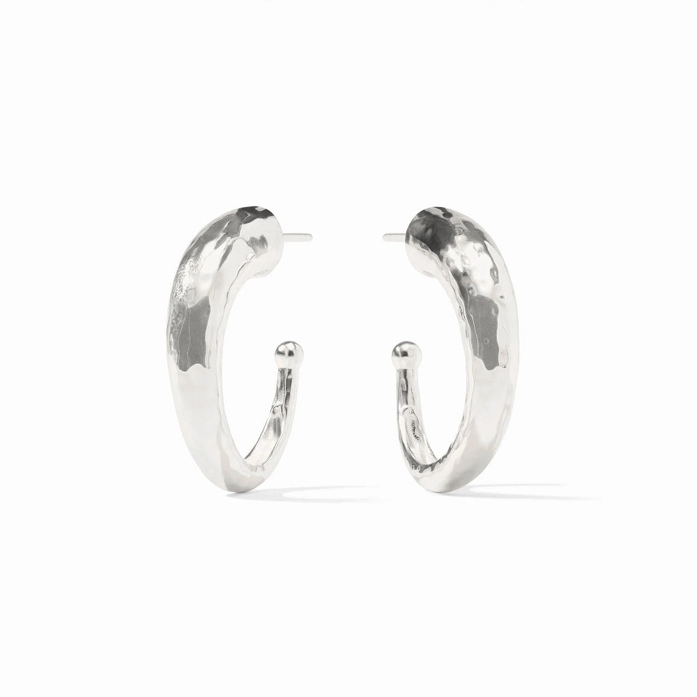 Julie Vos Silver Hammered Hoop Earring