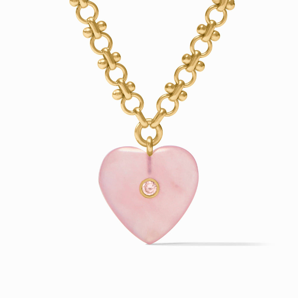 Julie Vos Heart Necklace - Pink Quartz