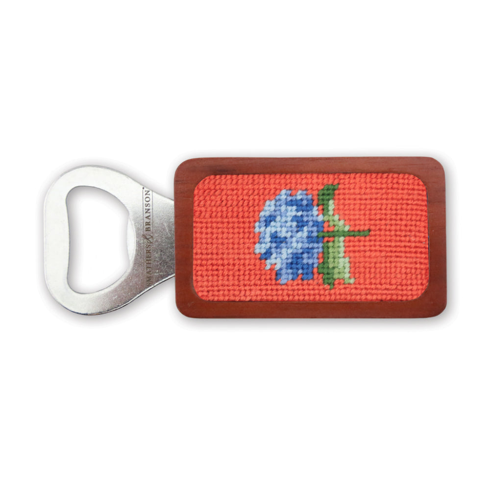 Smathers & Branson Hydrangea Needlepoint Bottle Opener - Melon