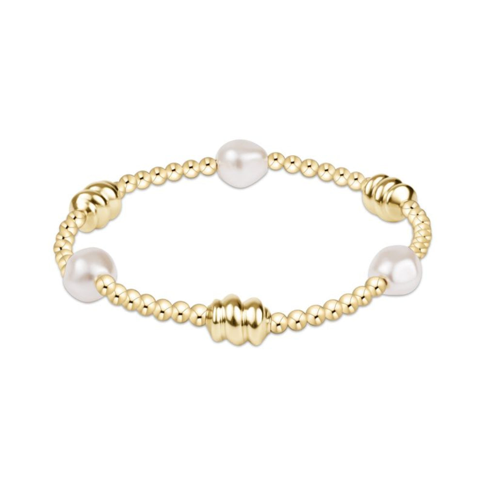 enewton 6.25" Admire Gold & Admire Pearl 3mm Gold Bracelet