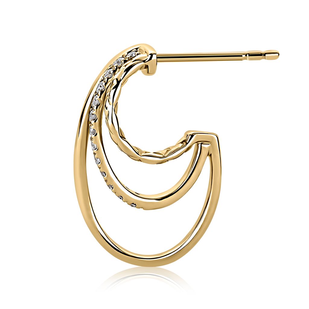 A. Jaffe 14k Gold Pave Loop Earrings