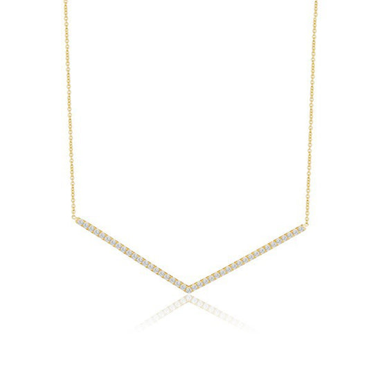Lisa Nik 18k Gold Diamond Chevron Necklace