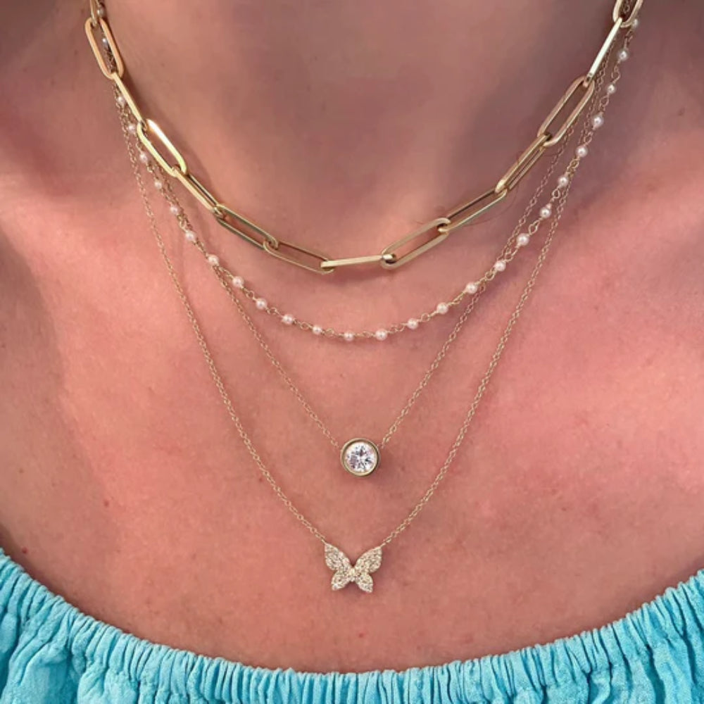 Rachel Reid 14k Fresh Water Pearl Chain Necklace