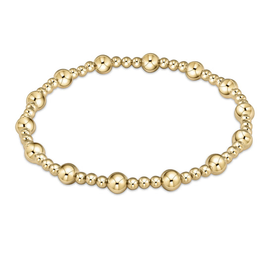 enewton 6.25" Classic Sincerity Pattern Beaded Bracelet - Gold 5mm