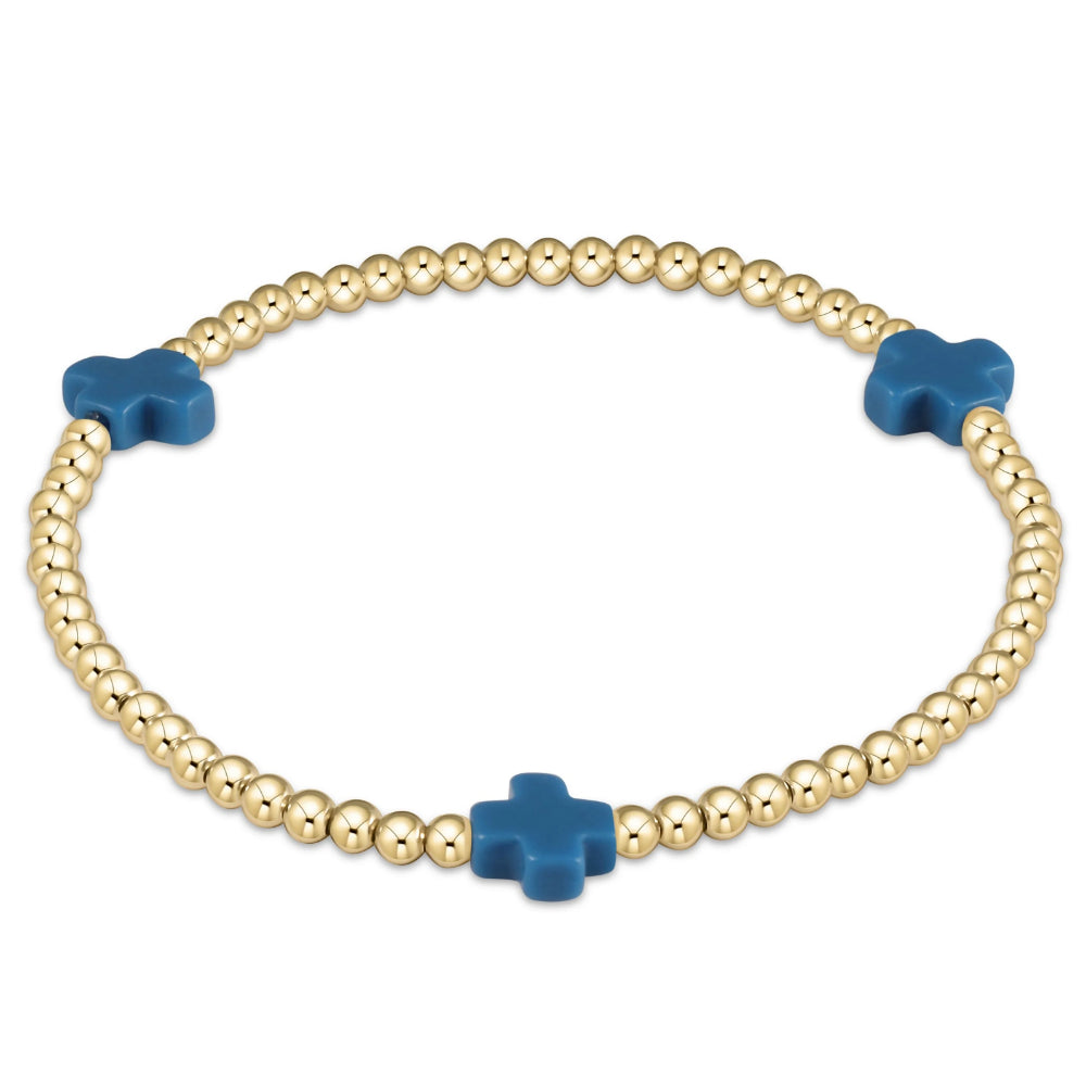 enewton egirl Signature Cross Gold Pattern 3mm Bead Bracelet